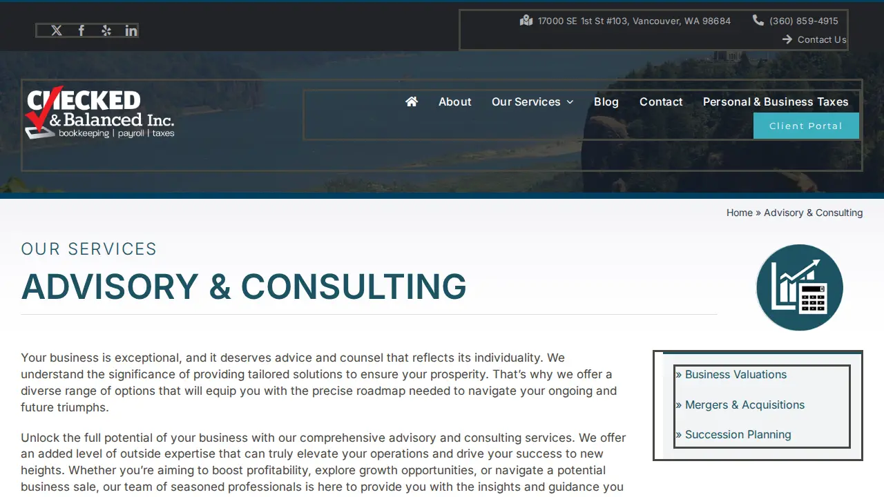 CHECKED & BALANCED INC page