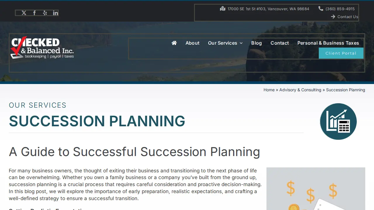 CHECKED & BALANCED INC page