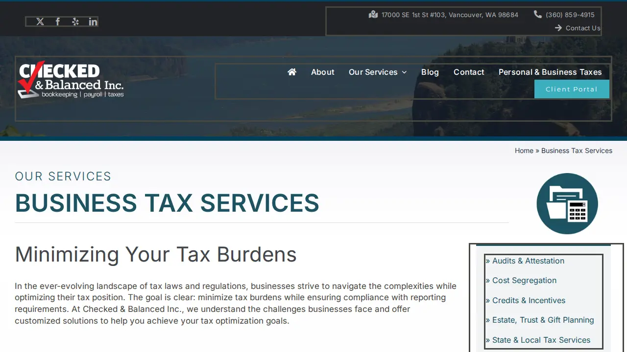 CHECKED & BALANCED INC page