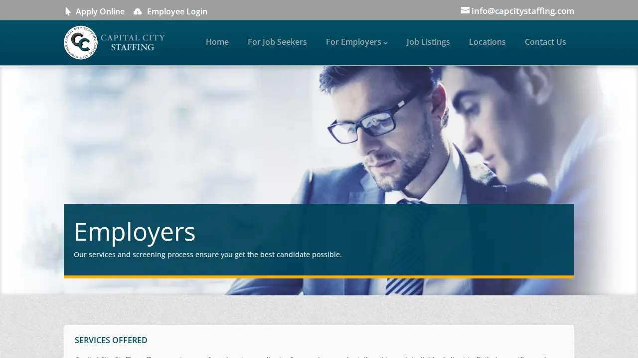 Capital City Staffing Solutions page