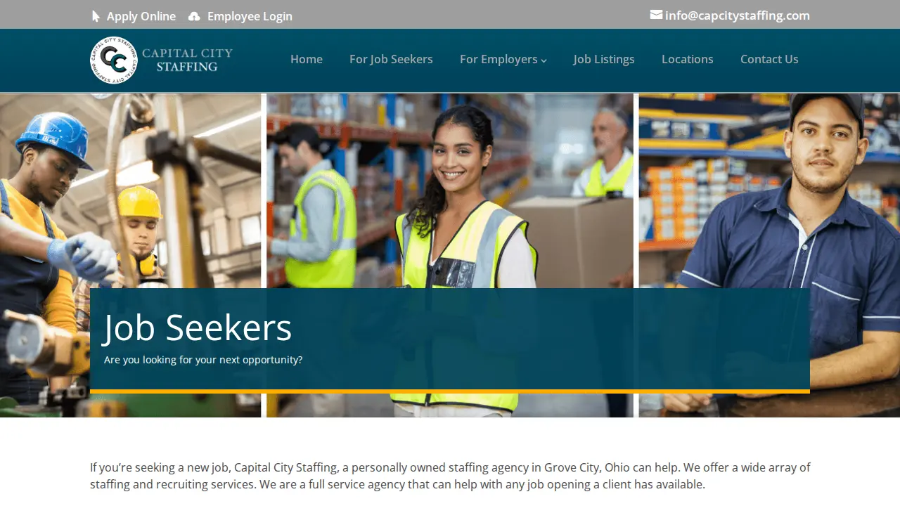 Capital City Staffing Solutions page