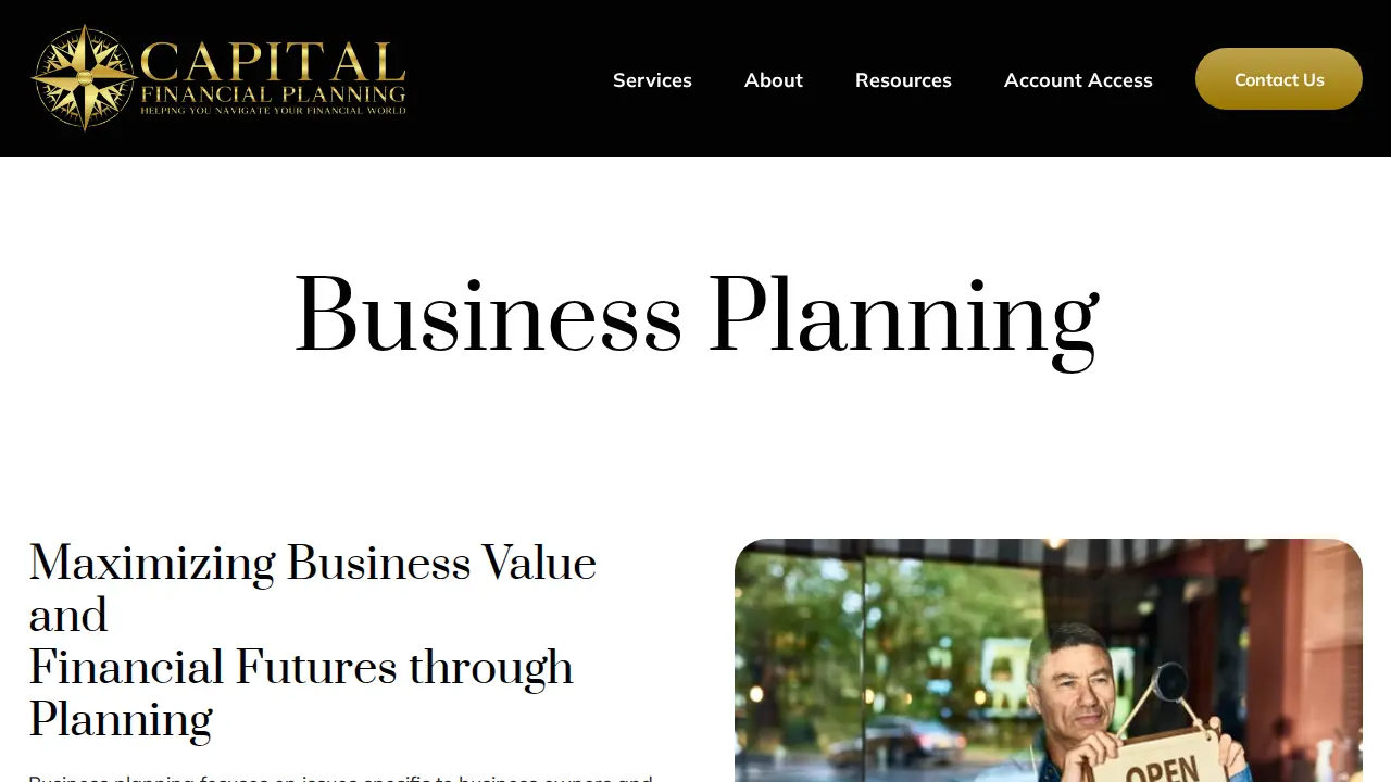 Capital Financial Planning page