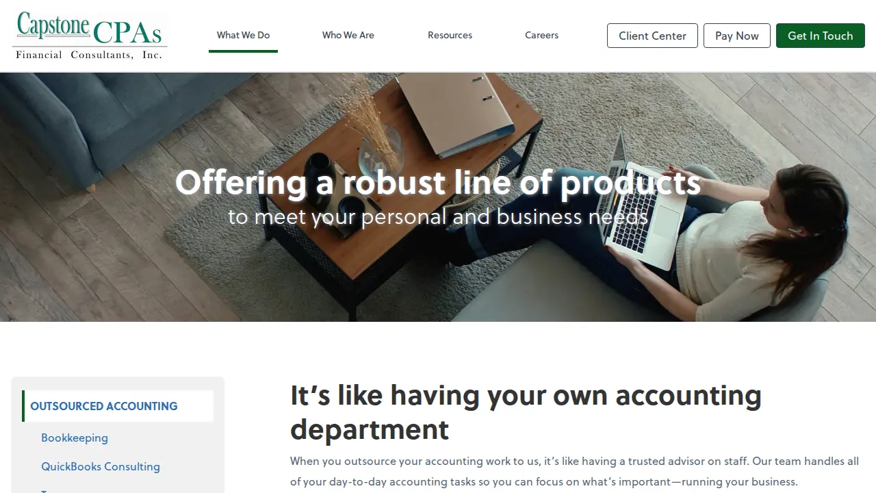 Capstone Financial Consultants CPAs page