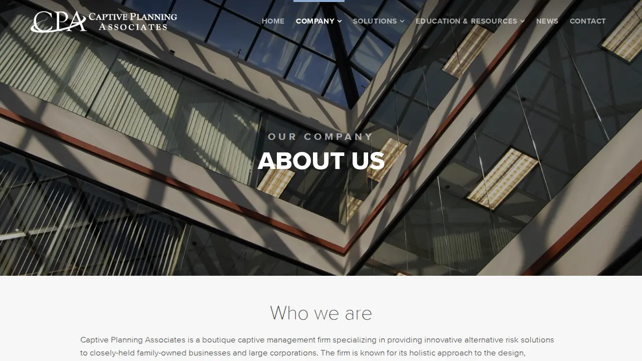 Captive Planning Associates page