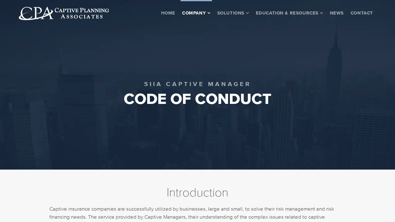 Captive Planning Associates page