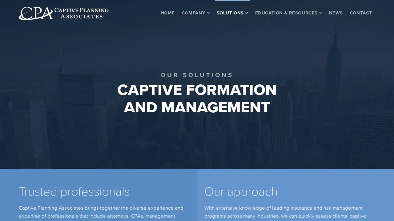 Captive Planning Associates page
