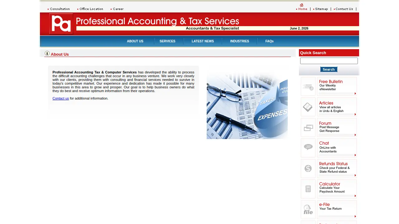 Professional Accounting Tax & Computer Services page