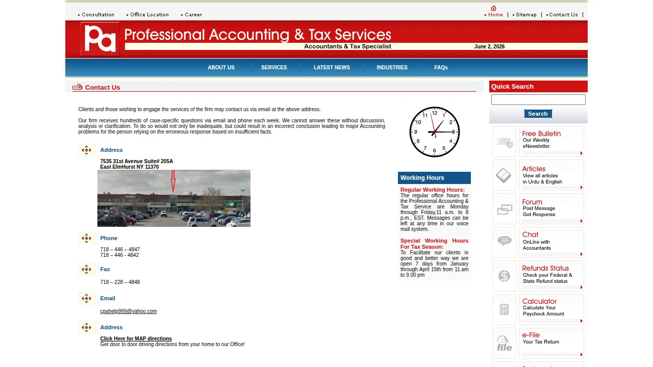 Professional Accounting Tax & Computer Services page