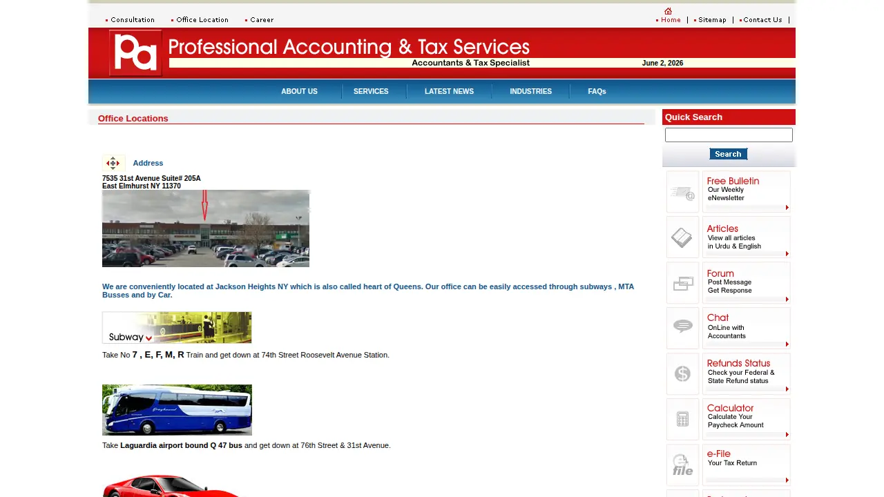 Professional Accounting Tax & Computer Services page