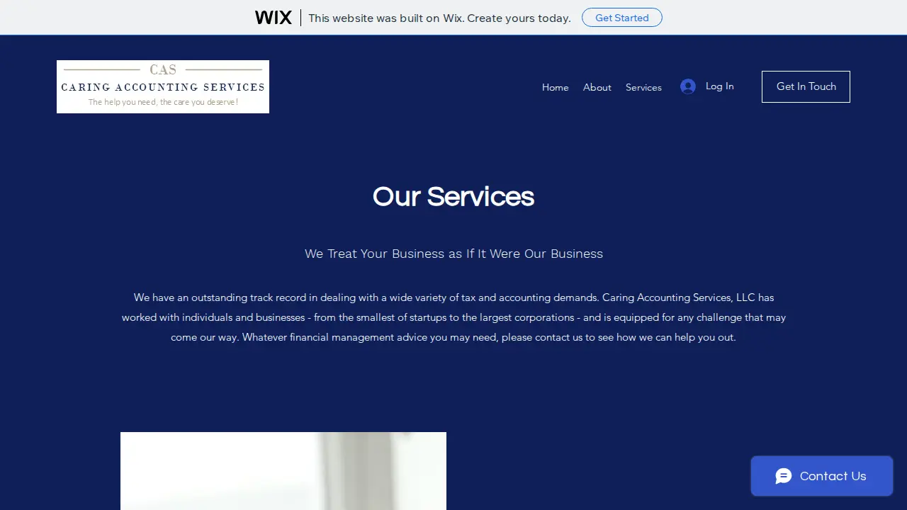Caring Accounting Services page