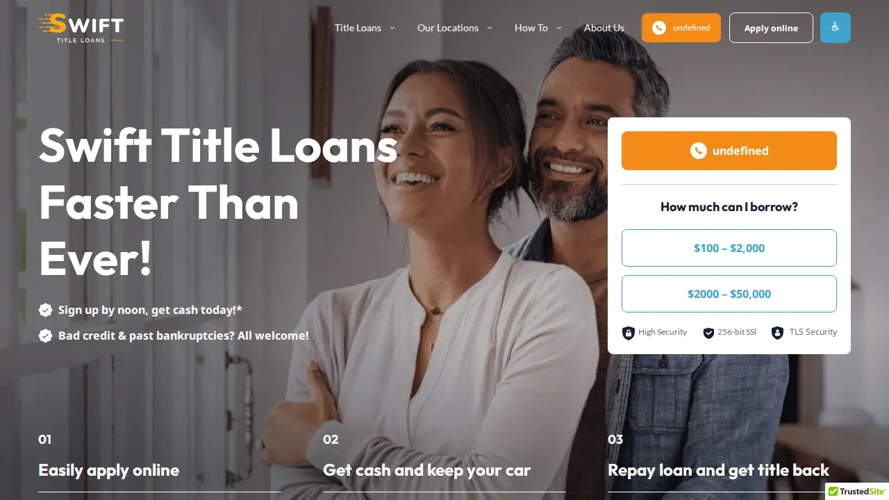 Swift Title Loans page