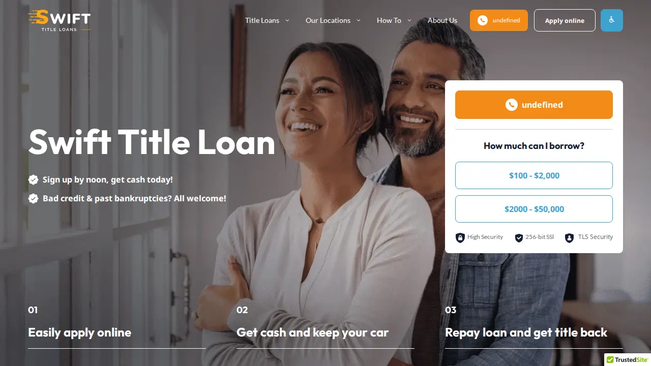 Swift Title Loans page