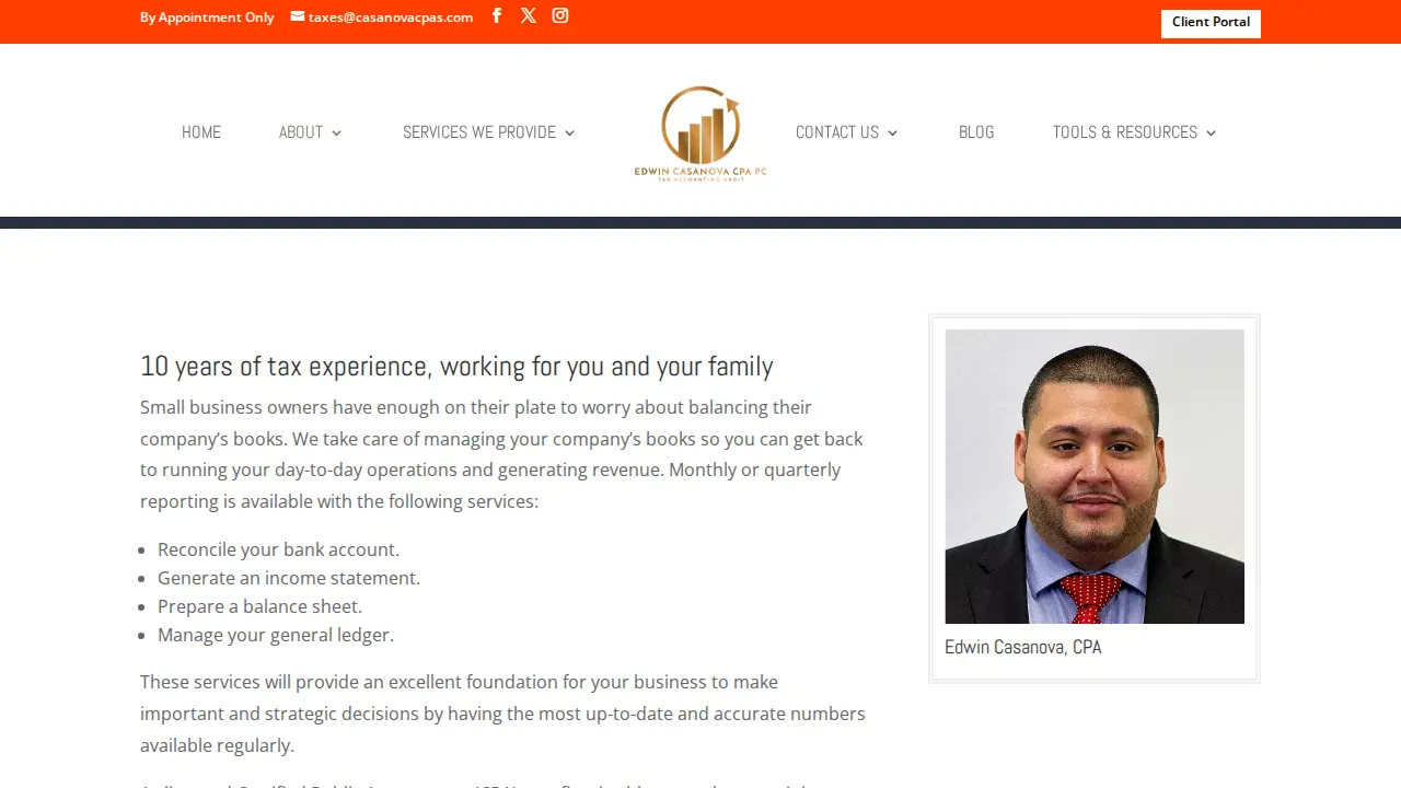 Edwin Casanova, CPA PC page