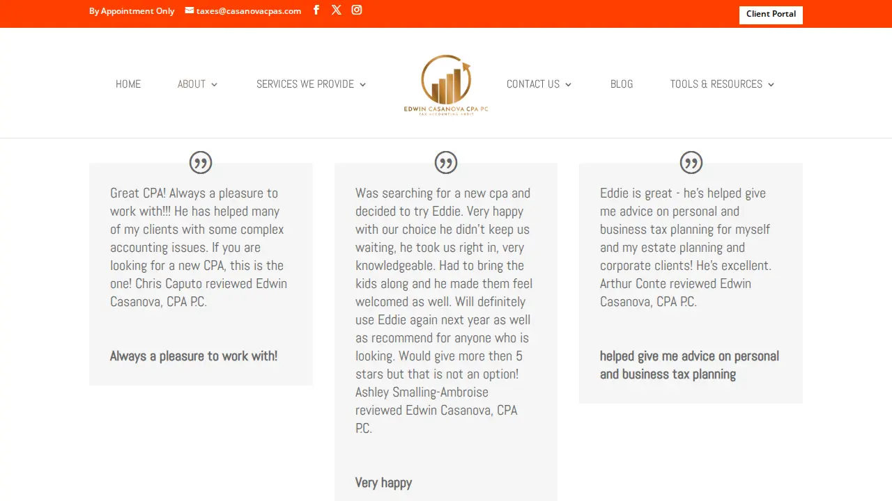 Edwin Casanova, CPA PC page