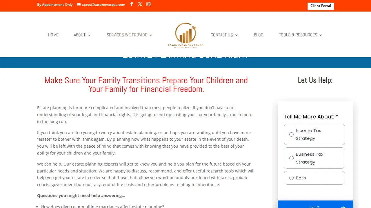Edwin Casanova, CPA PC page