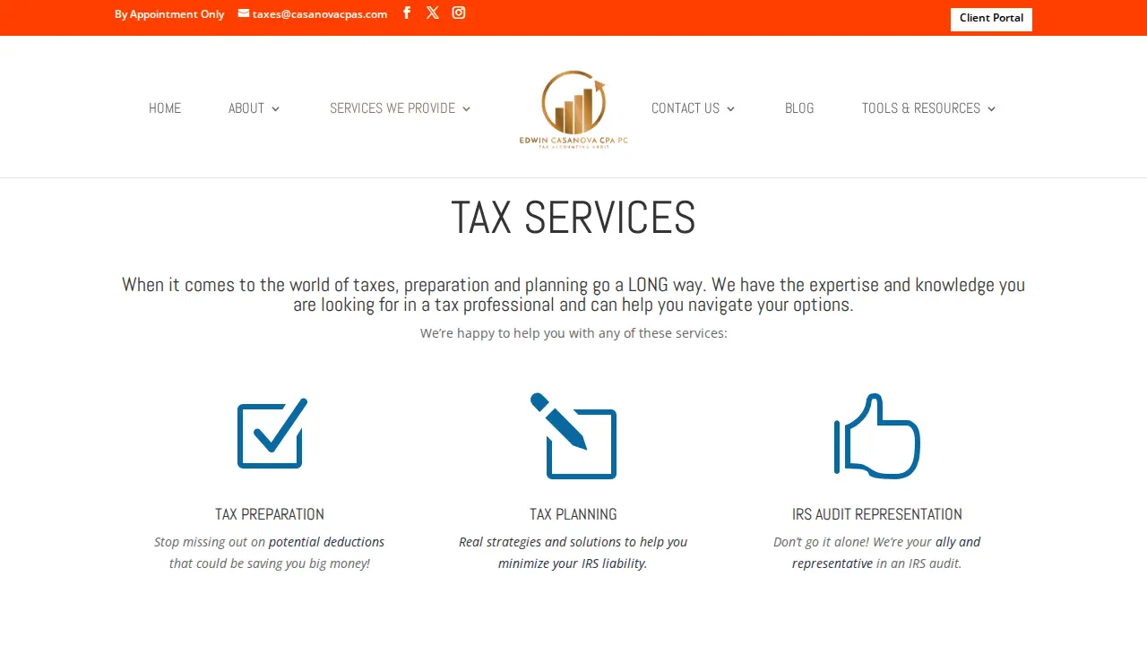 Edwin Casanova, CPA PC page