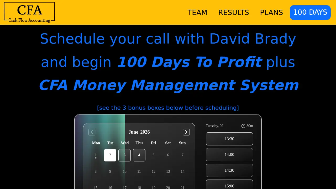 Cash Flow Accounting page