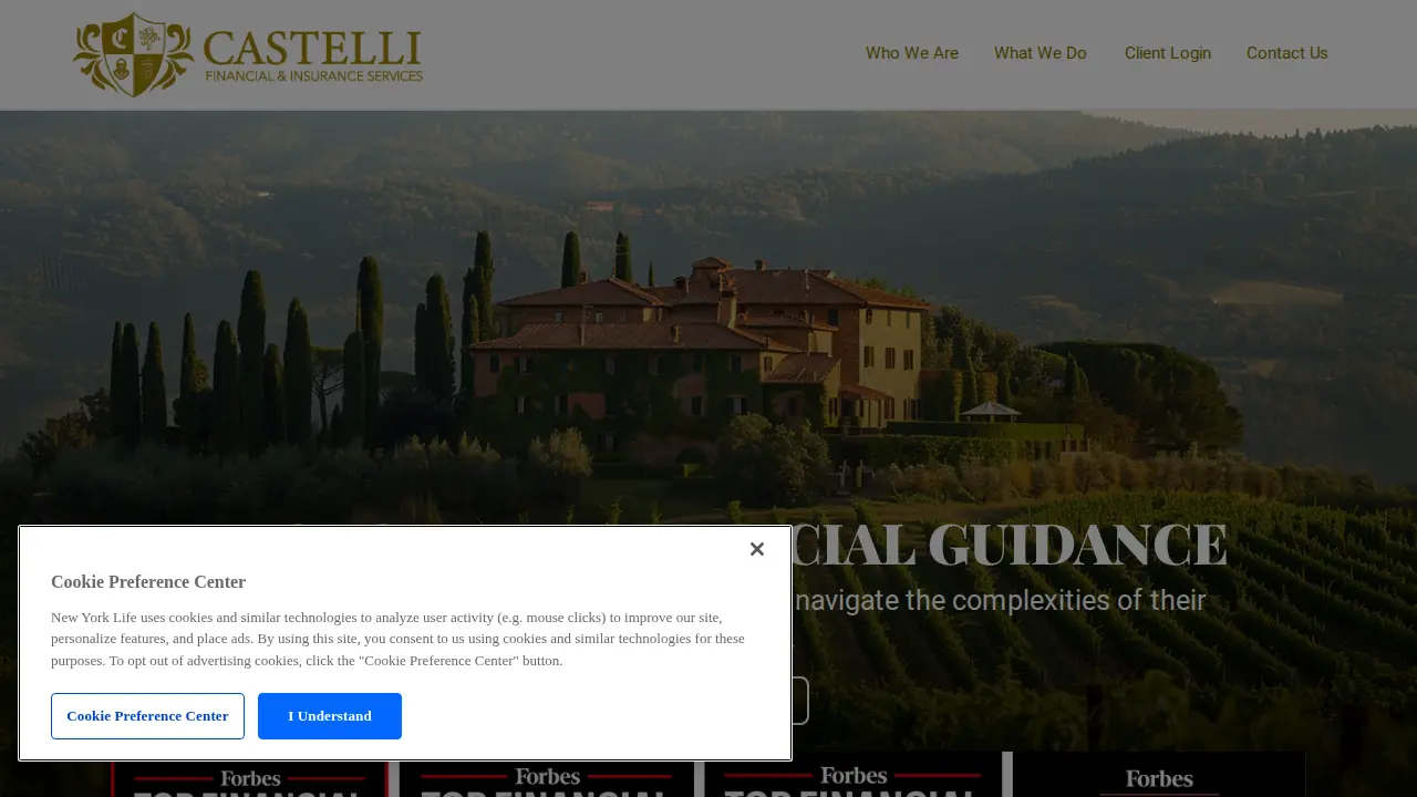 Castelli Financial page
