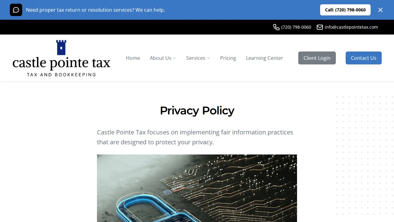 Castle Pointe Tax page