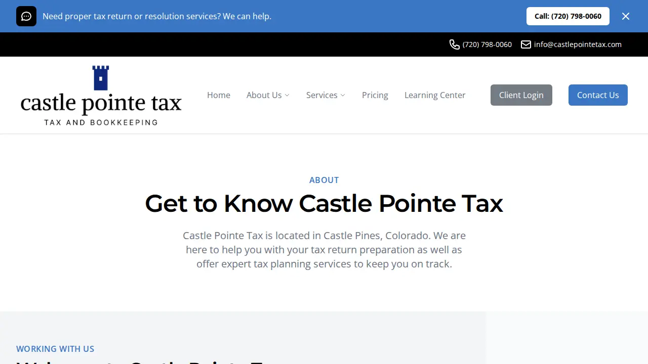 Castle Pointe Tax page