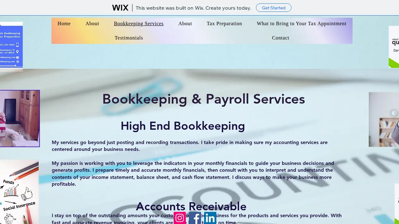 Common Cents Bookkeeping and Tax Preparation page