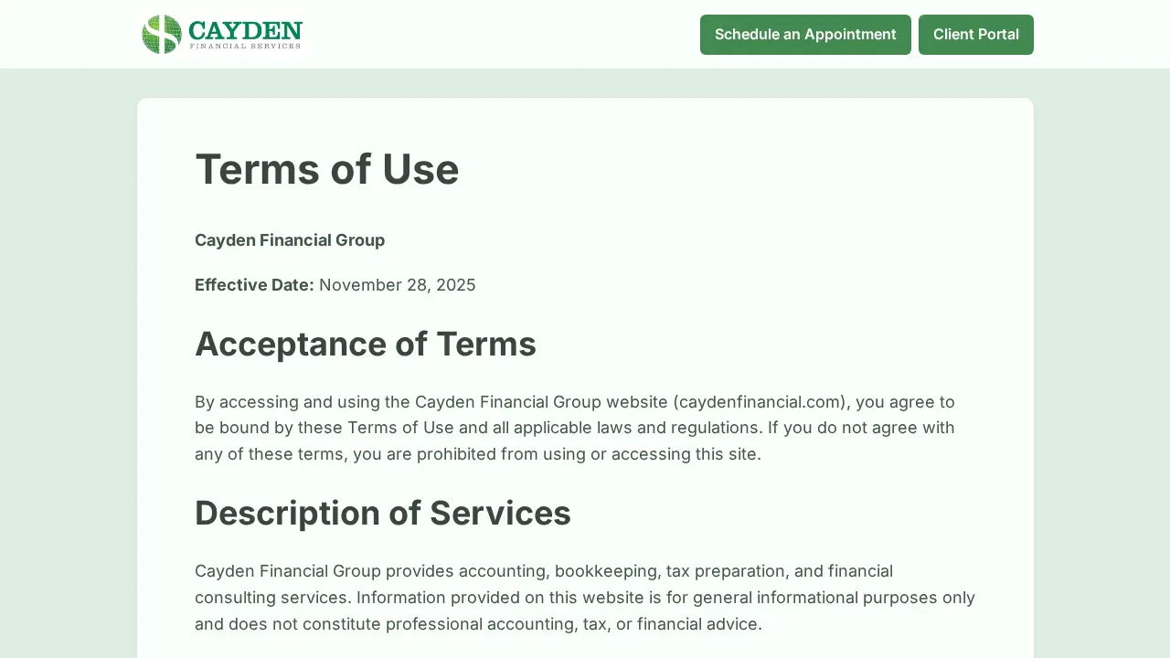 Cayden Financial Group page