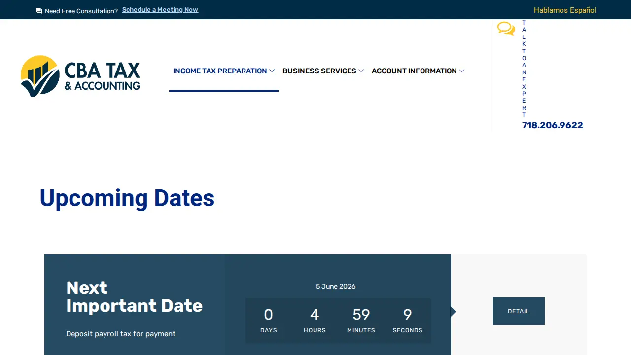 CBATAX PREPARATION SERVICE page