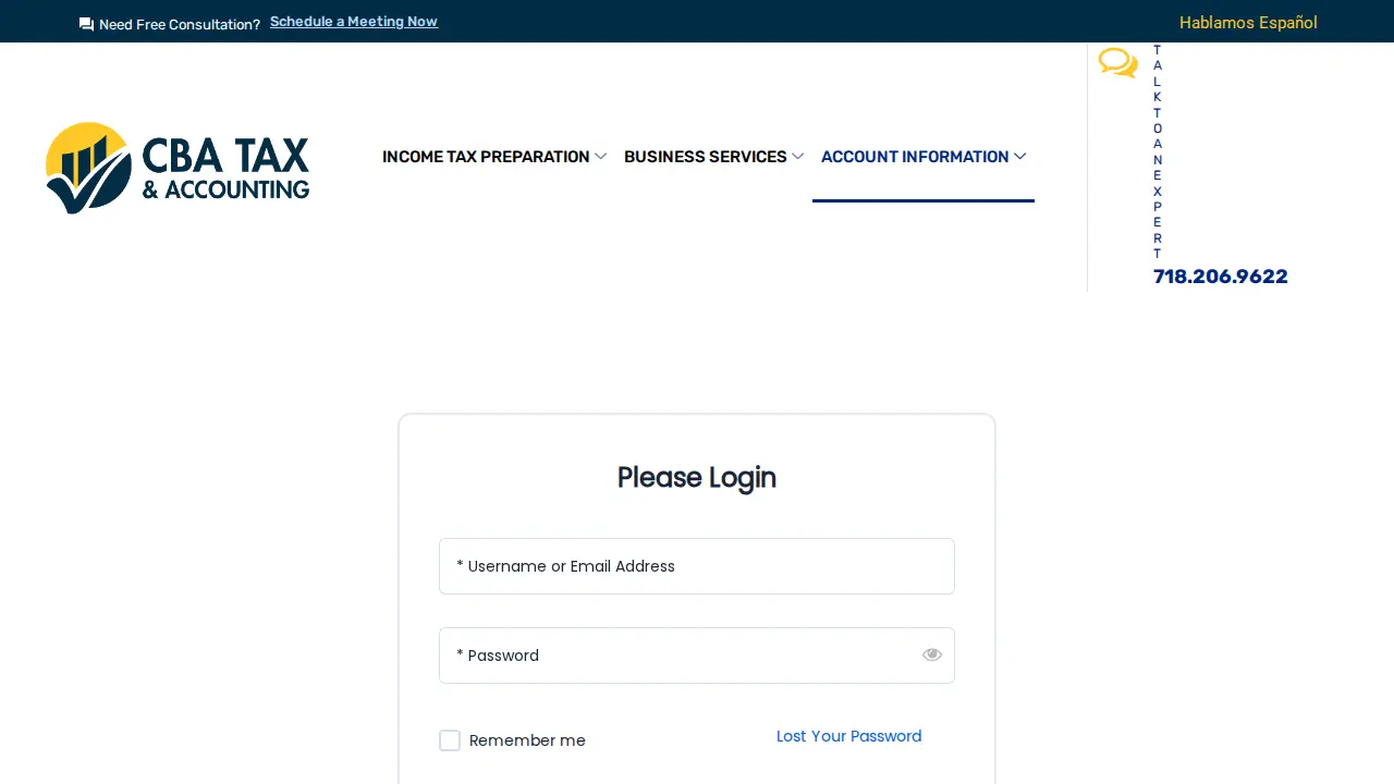 CBATAX PREPARATION SERVICE page