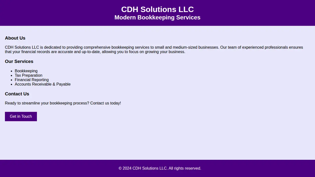 CDH Solutions LLC website