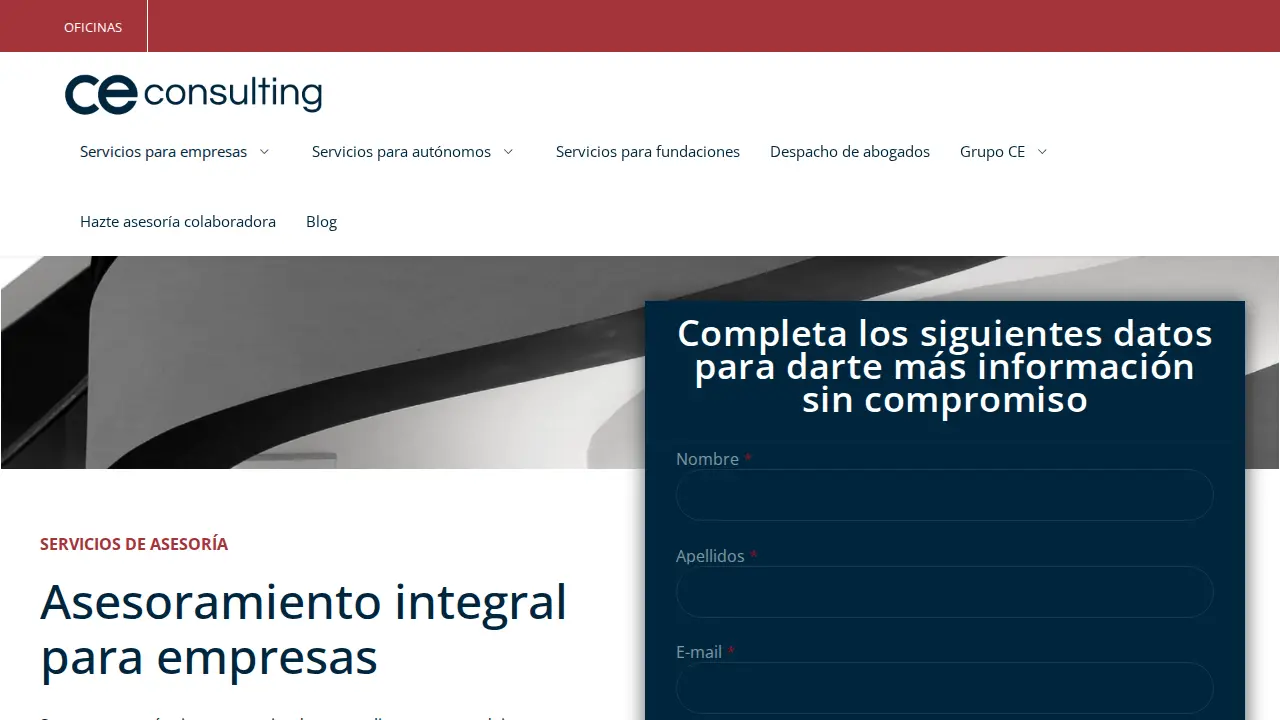 CE Consulting page