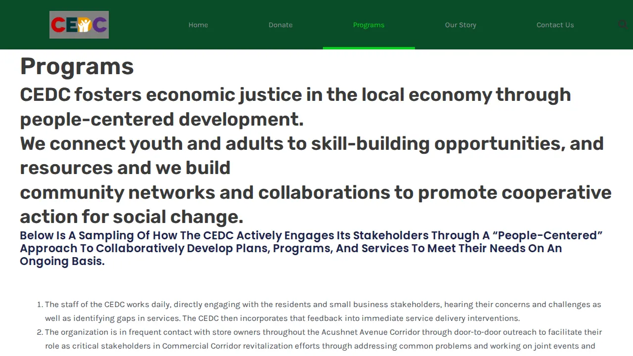 Community Economic Development Center page