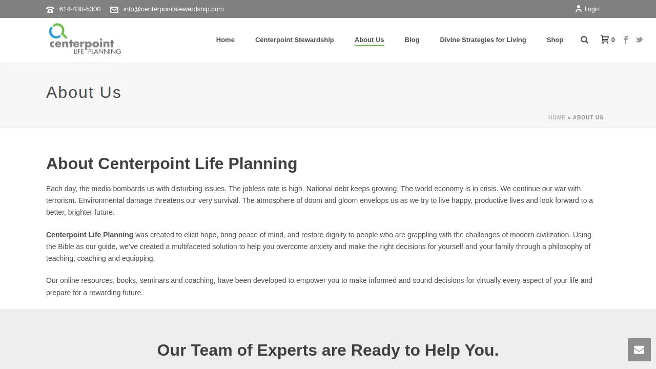 Centerpoint Life Planning page