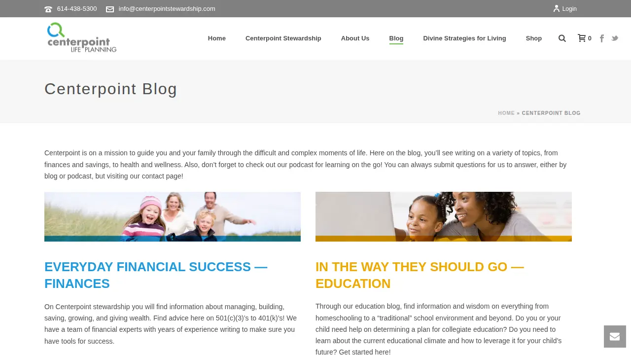 Centerpoint Life Planning page
