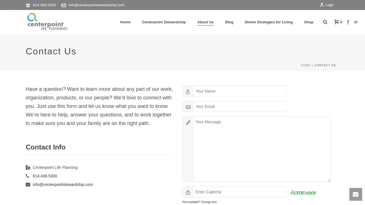 Centerpoint Life Planning page