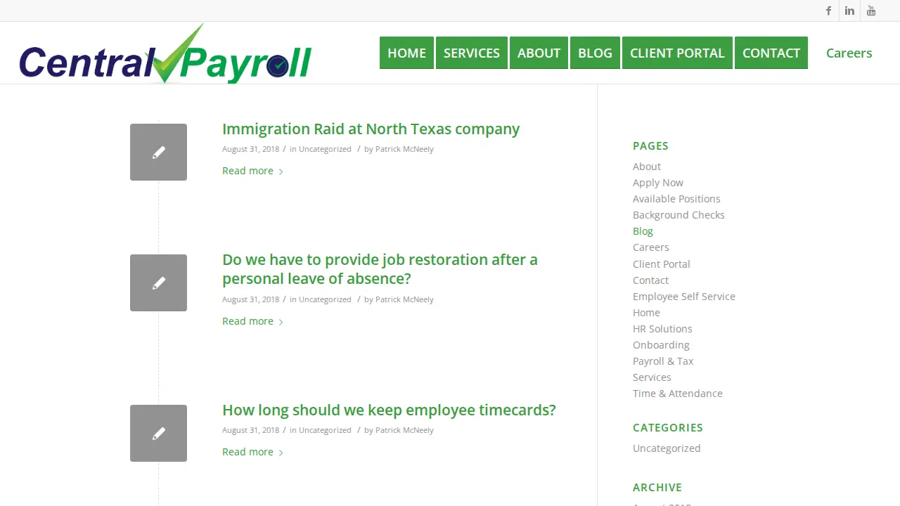 Central Payroll Associates page