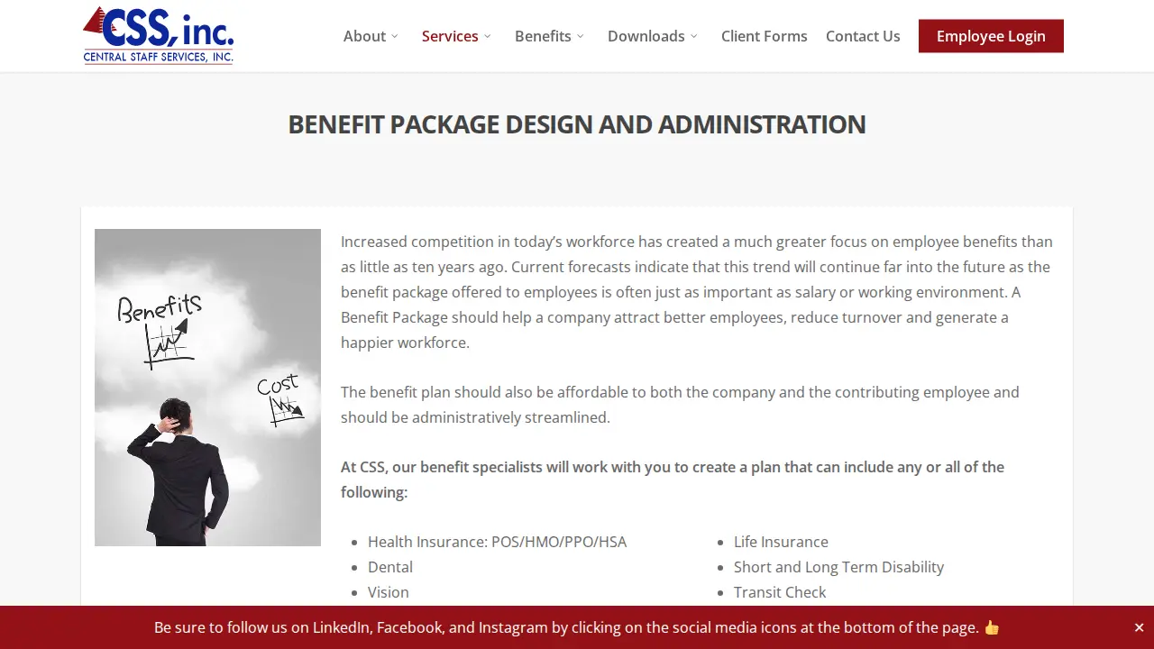 Central Staff Services Inc page
