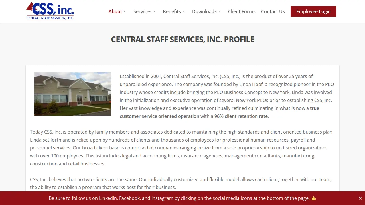 Central Staff Services Inc page