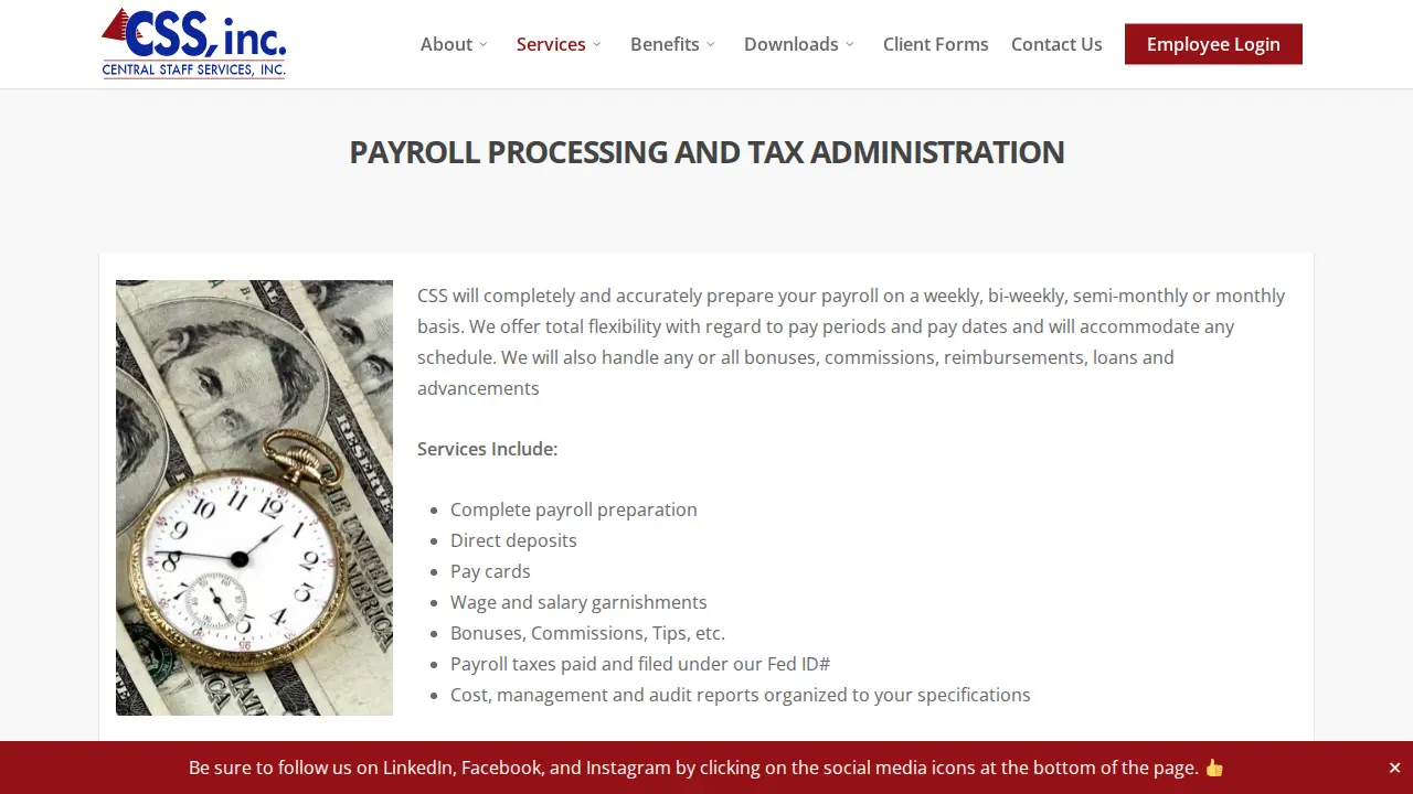 Central Staff Services Inc page