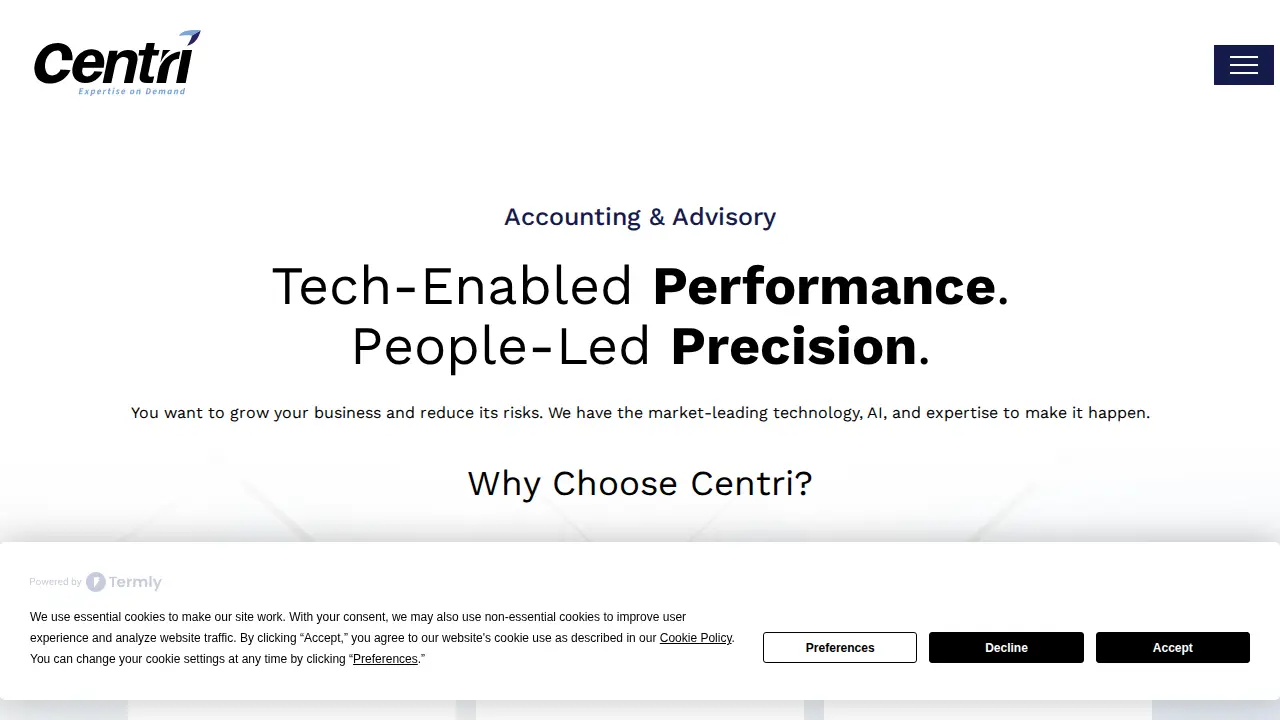 Centri Business Consulting page