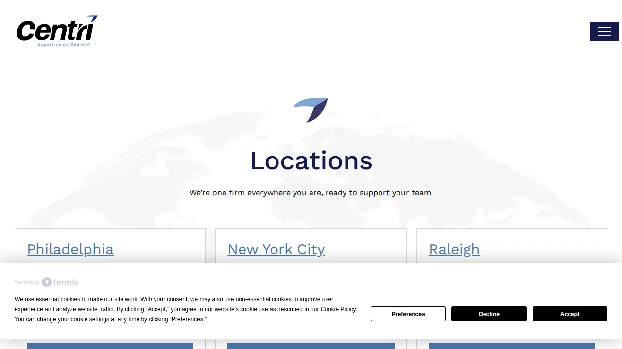 Centri Business Consulting page