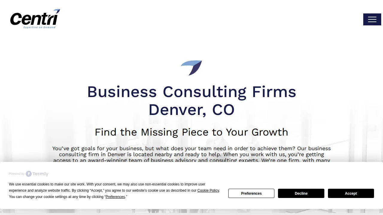 Centri Business Consulting page