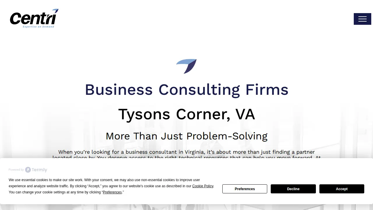 Centri Business Consulting website