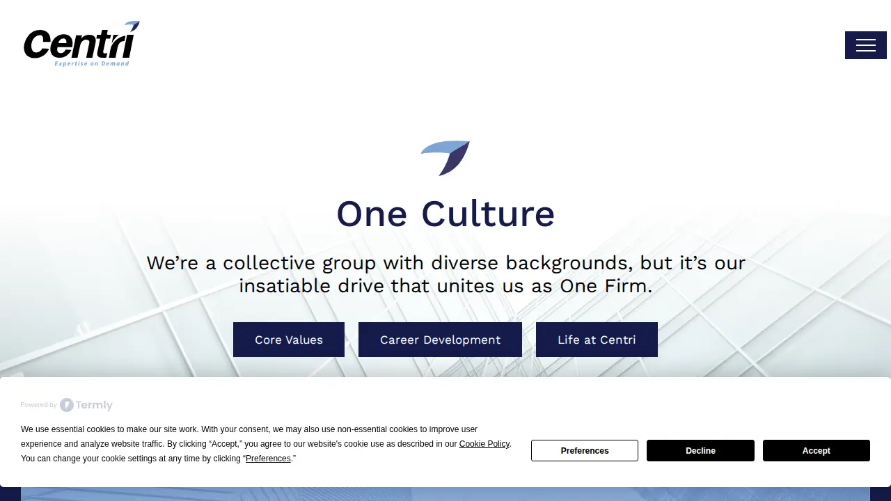 Centri Business Consulting page