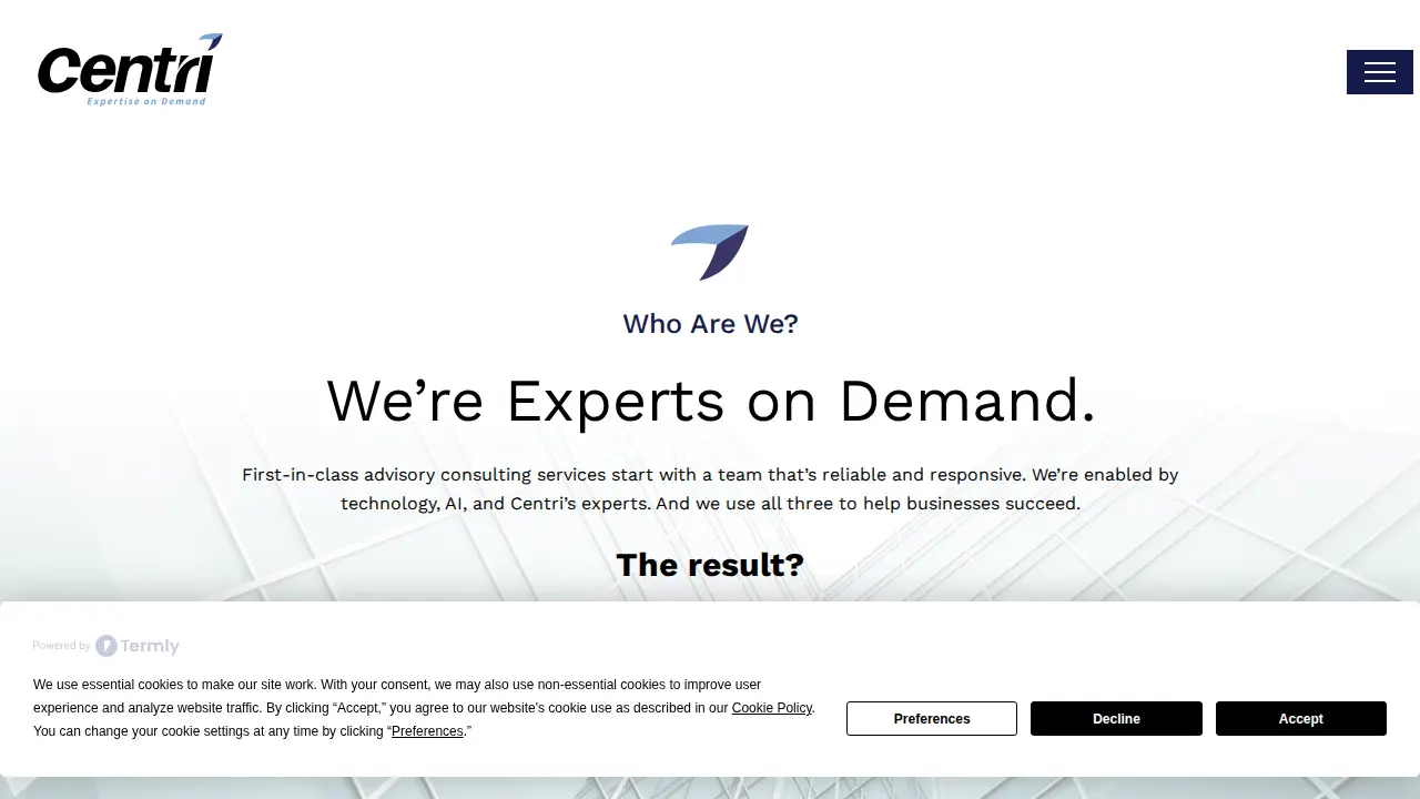 Centri Business Consulting page
