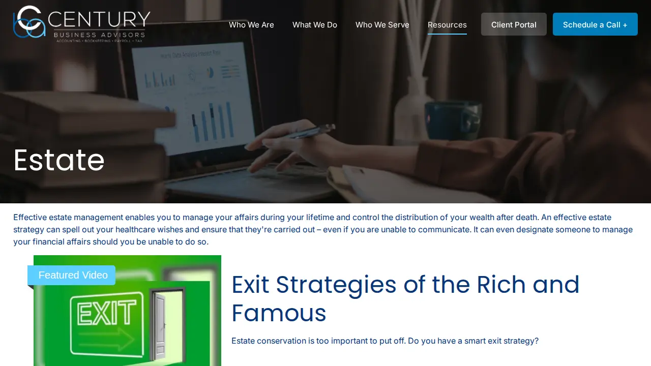 Century Business Advisors page