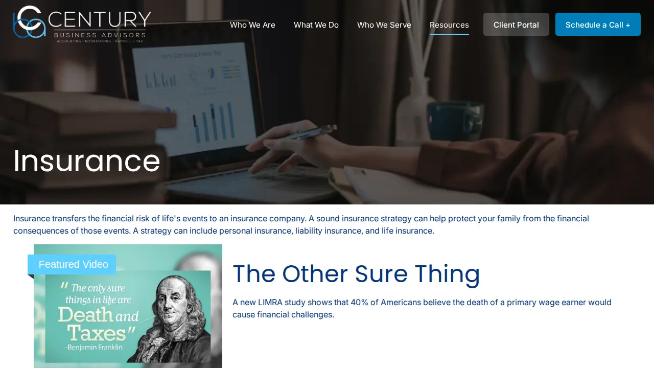 Century Business Advisors page
