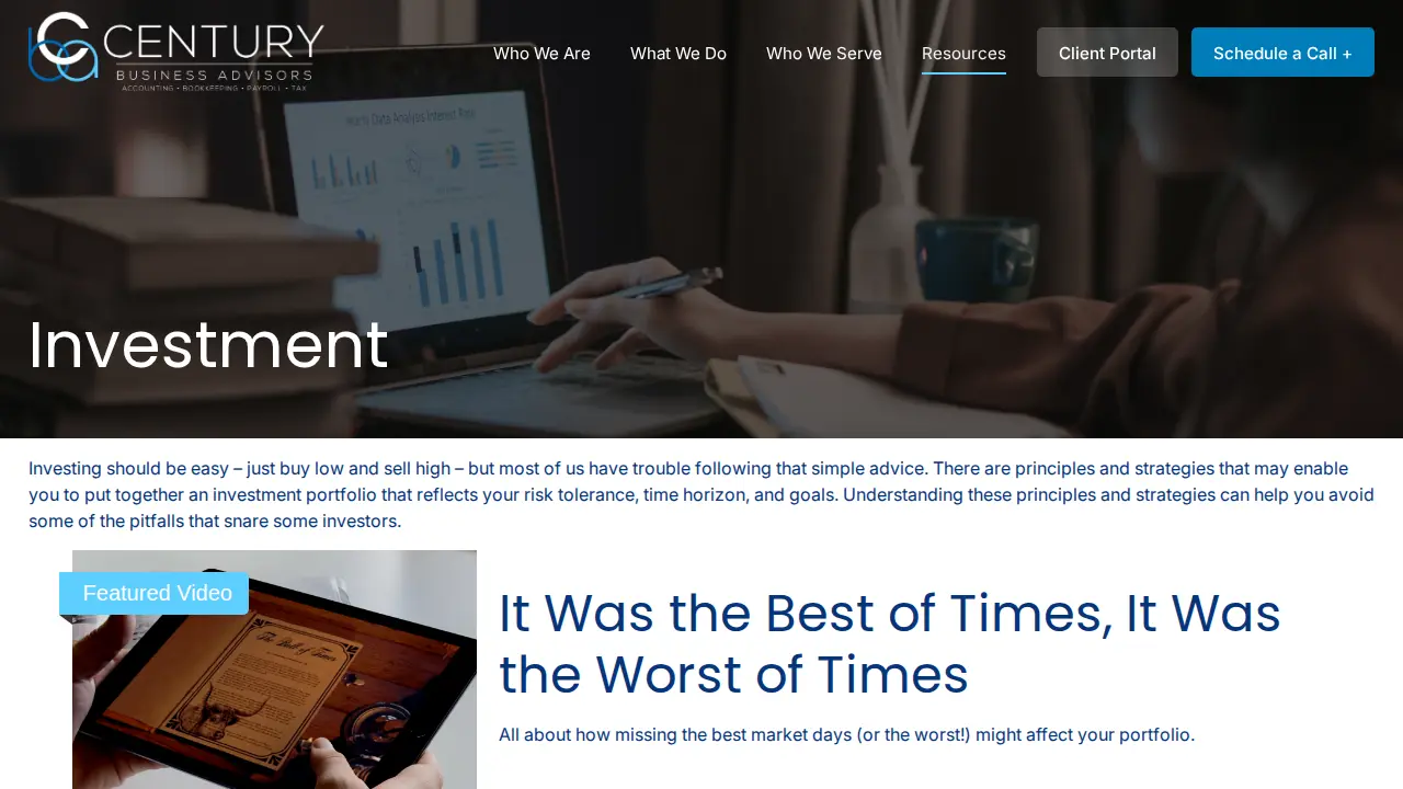 Century Business Advisors page
