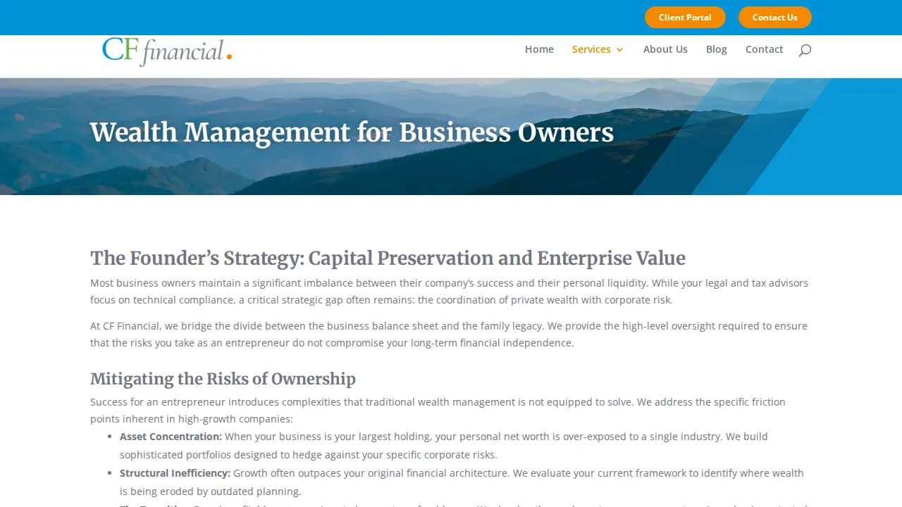 CF Financial page