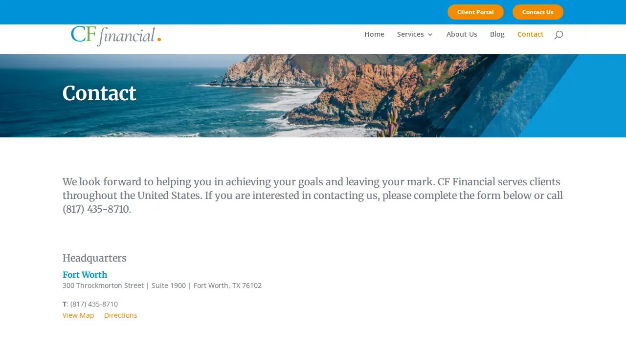 CF Financial page