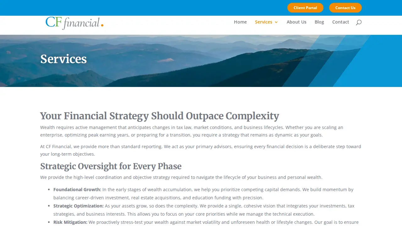 CF Financial page